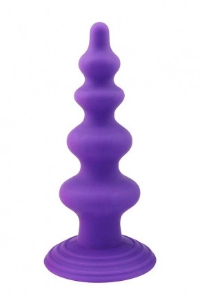 Vantuzlu Boumlu Silikon Anal Plug Mor